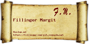Fillinger Margit névjegykártya